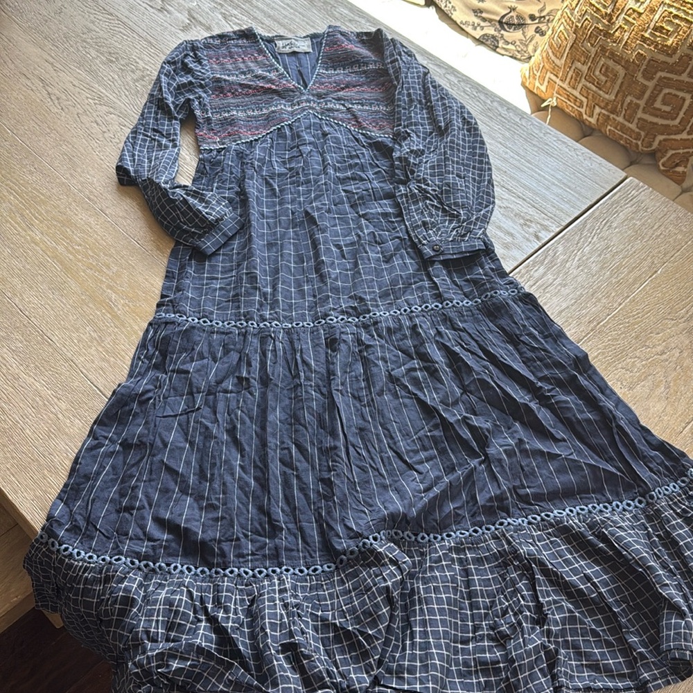 NEW Anthropologie Conditions apply hand woven embroidered maxi dress